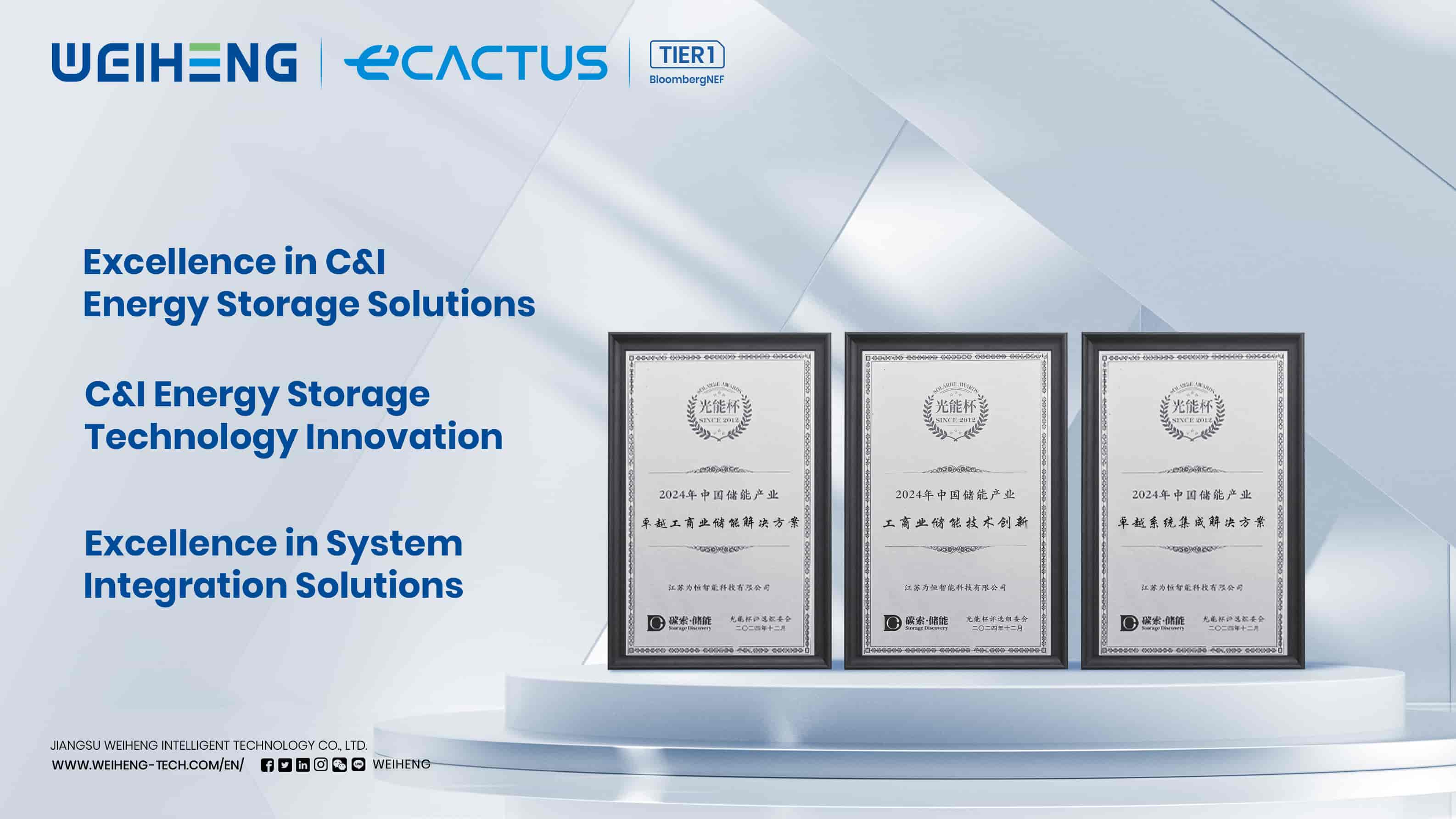 WEIHENG Secures Three Prestigious Energy Storage Awards